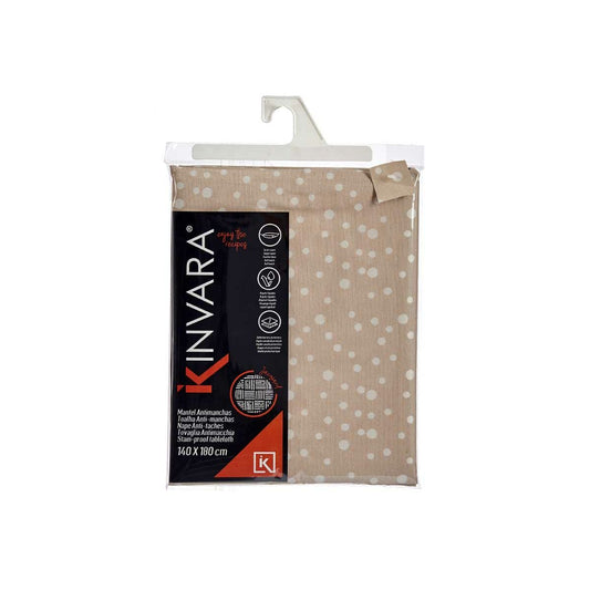 Stain-proof tablecloth Kinvara BABEL BEIGE 41 White Beige Jacquard Anti-stain Spots 140 x 180 cm (8 Units)-1
