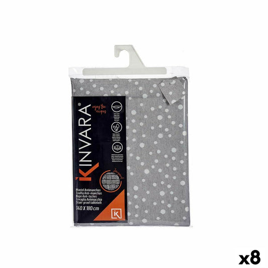Stain-proof tablecloth Kinvara BABEL GRIS 42 White Grey Jacquard Anti-stain Spots 140 x 180 cm (8 Units)-0