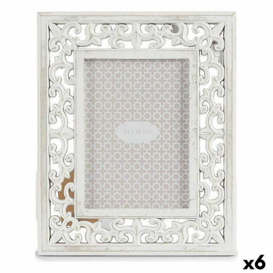 Photo frame Wood White 22 x 27 x 1 cm (6 Units)-0