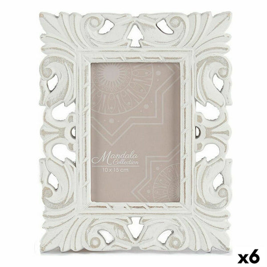 Photo frame 18,5 x 23 x 1,3 cm White MDF Wood (6 Units)-0