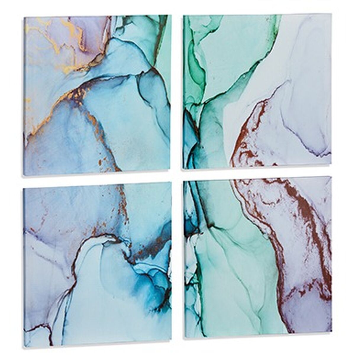 Canvas Gift Decor PC342108 Canvas 35 x 7 x 35 cm Marble Blue-2