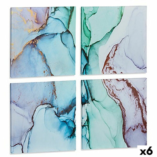 Canvas Gift Decor PC342108 Canvas 35 x 7 x 35 cm Marble Blue-0