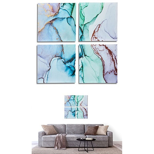 Canvas Gift Decor PC342108 Canvas 35 x 7 x 35 cm Marble Blue-1
