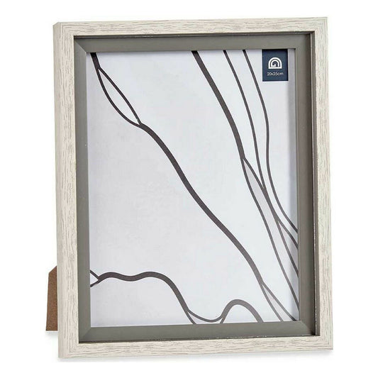 Photo frame 24 x 2 x 29 cm Crystal Grey Wood Brown Plastic (6 Units)-1
