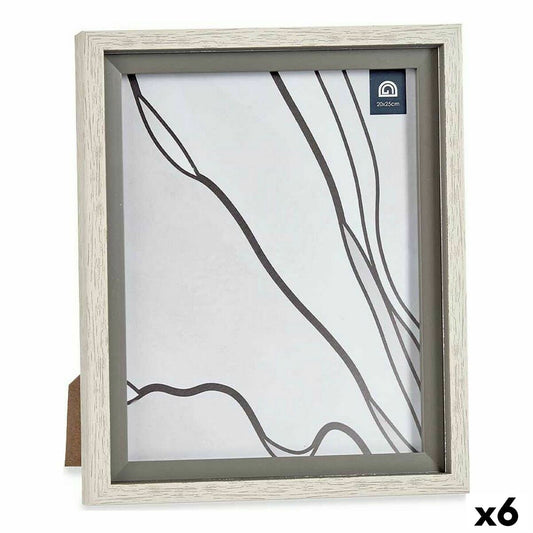 Photo frame 24 x 2 x 29 cm Crystal Grey Wood Brown Plastic (6 Units)-0