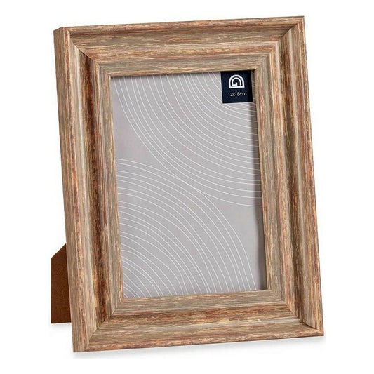 Photo frame 19 x 2 x 24 cm Crystal Wood Brown Copper Plastic (6 Units)-1