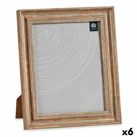 Photo frame 26 x 2 x 31 cm Crystal Wood Brown Copper Plastic (6 Units)-0
