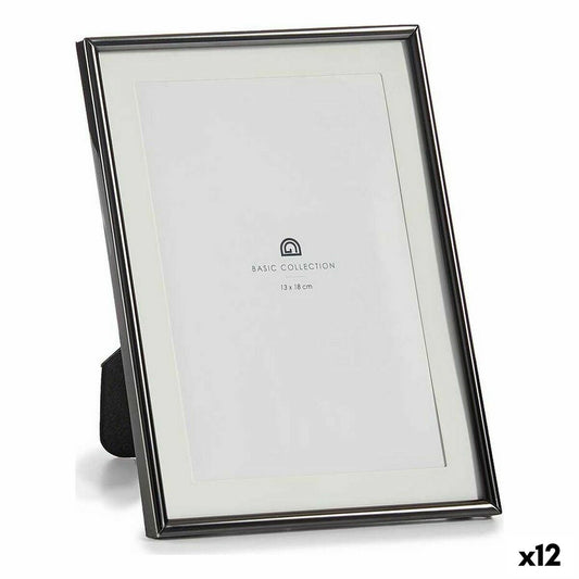 Photo frame Crystal Black Steel (12 Units)-0