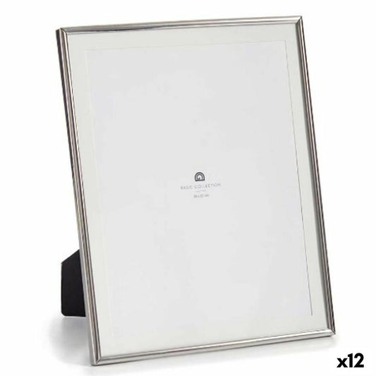 Photo frame Silver Crystal Steel 23 x 28 x 15 cm (12 Units)-0