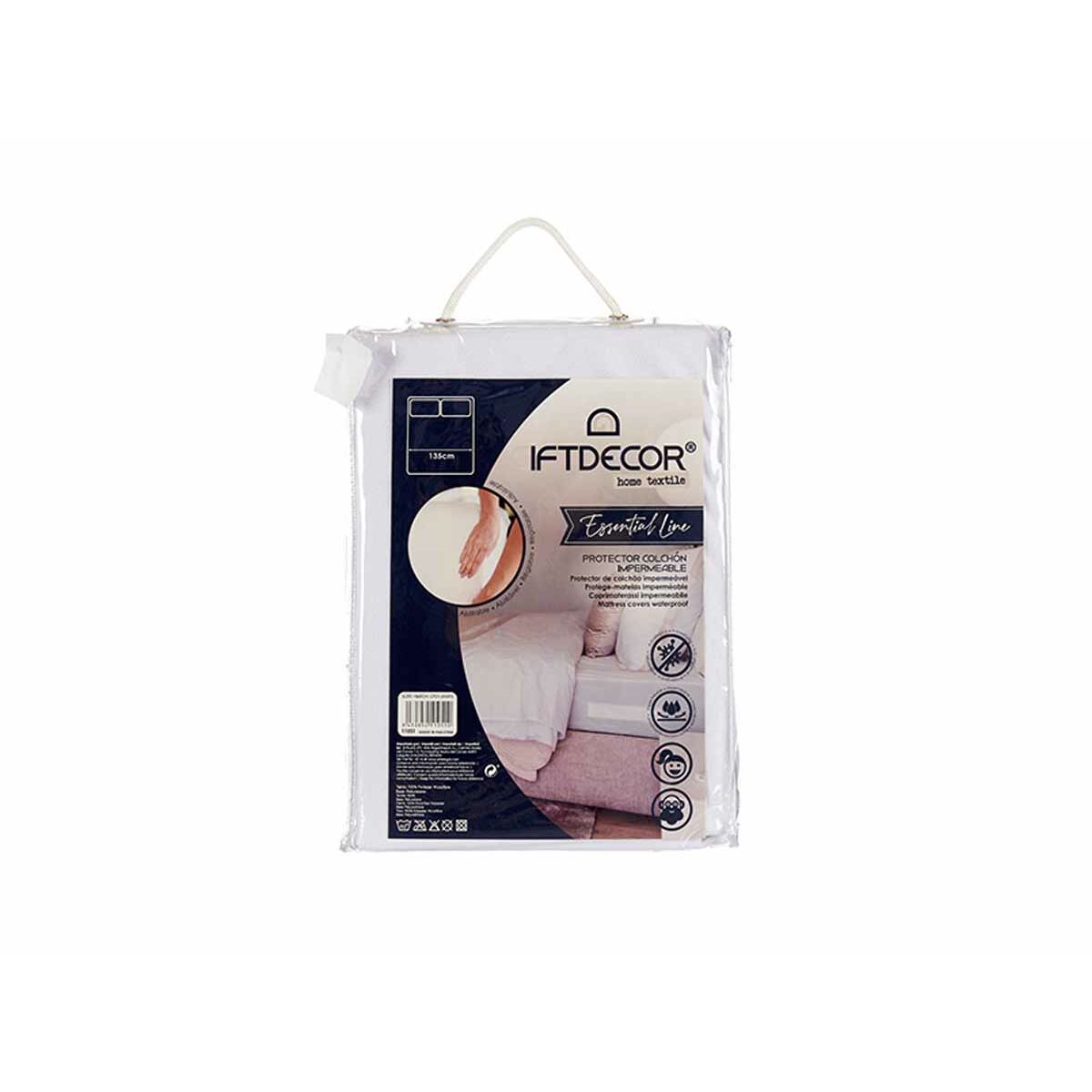 Mattress protector White 135 x 195 cm (6 Units)-2