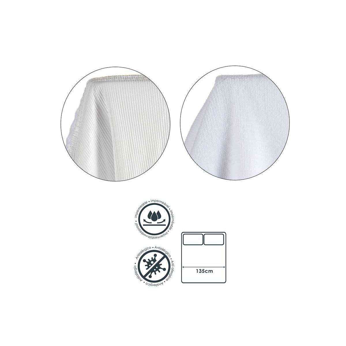 Mattress protector White 135 x 195 cm (6 Units)-1