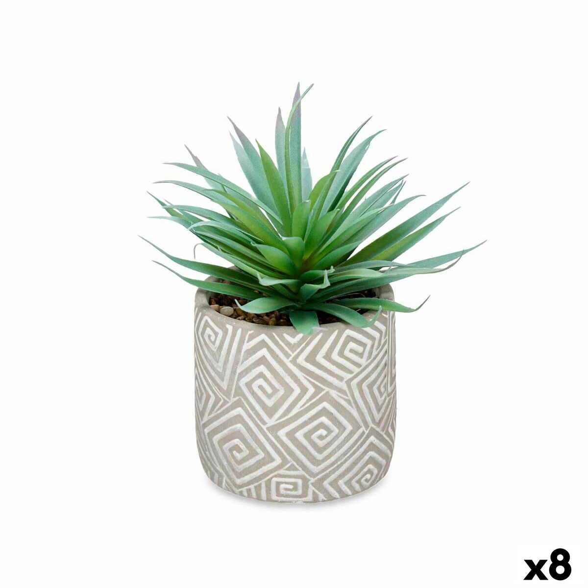 Decorative Plant Ibergarden QY-H012 Wood Plastic Cement Succulent 17 x 21 x 17 cm (8 Units)-0
