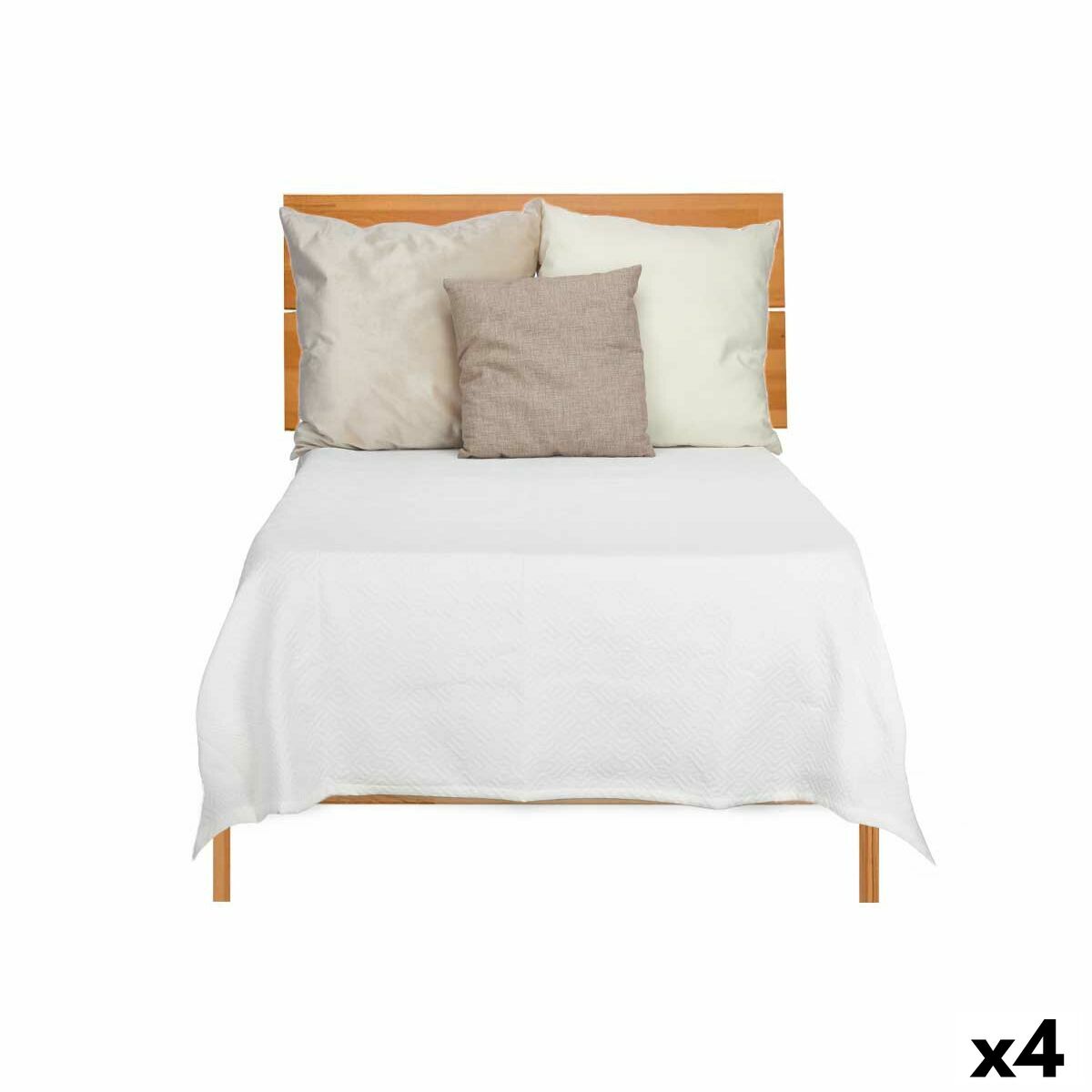 Bedspread (quilt) 180 x 260 cm Geometric White (4 Units)-0