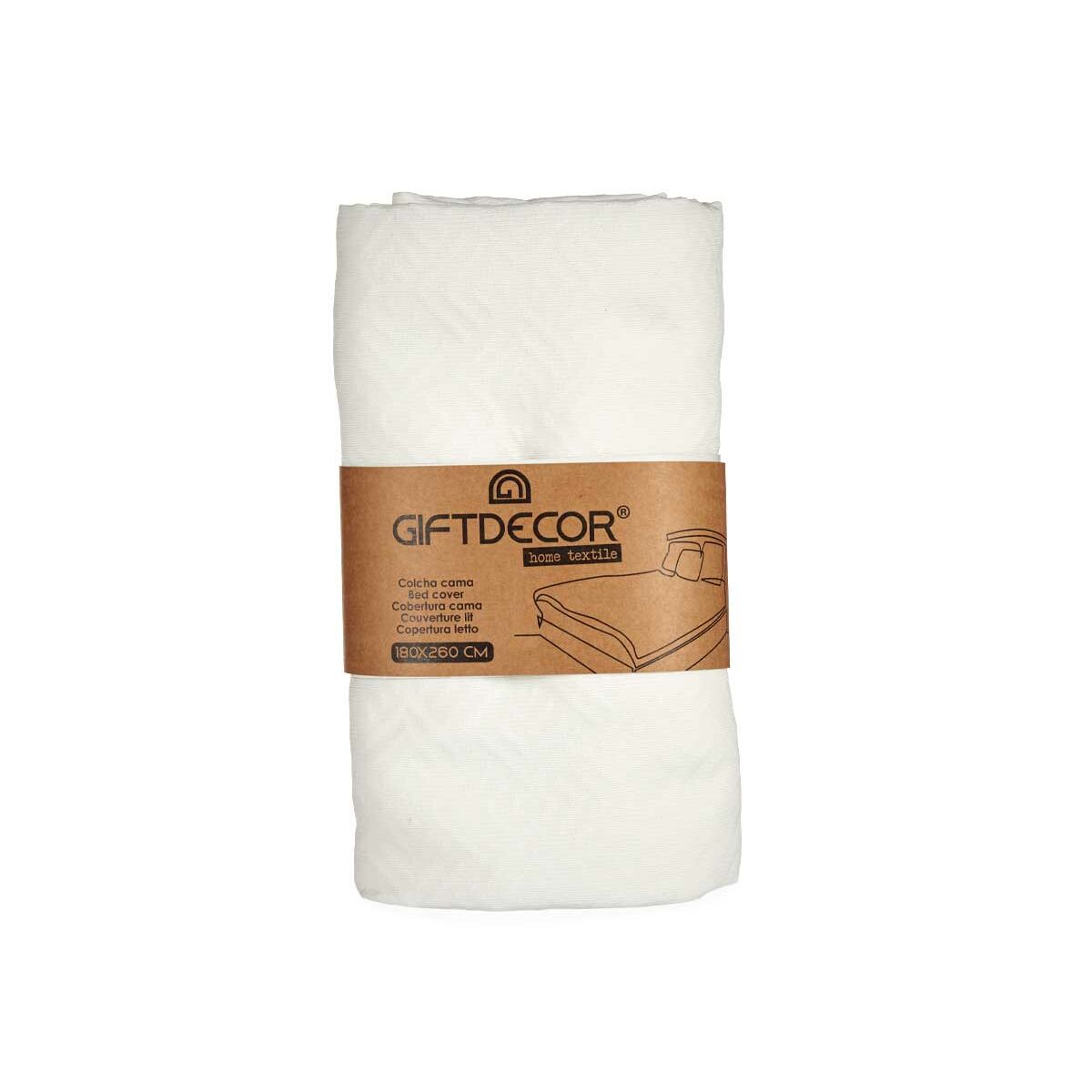 Bedspread (quilt) 180 x 260 cm Geometric White (4 Units)-2