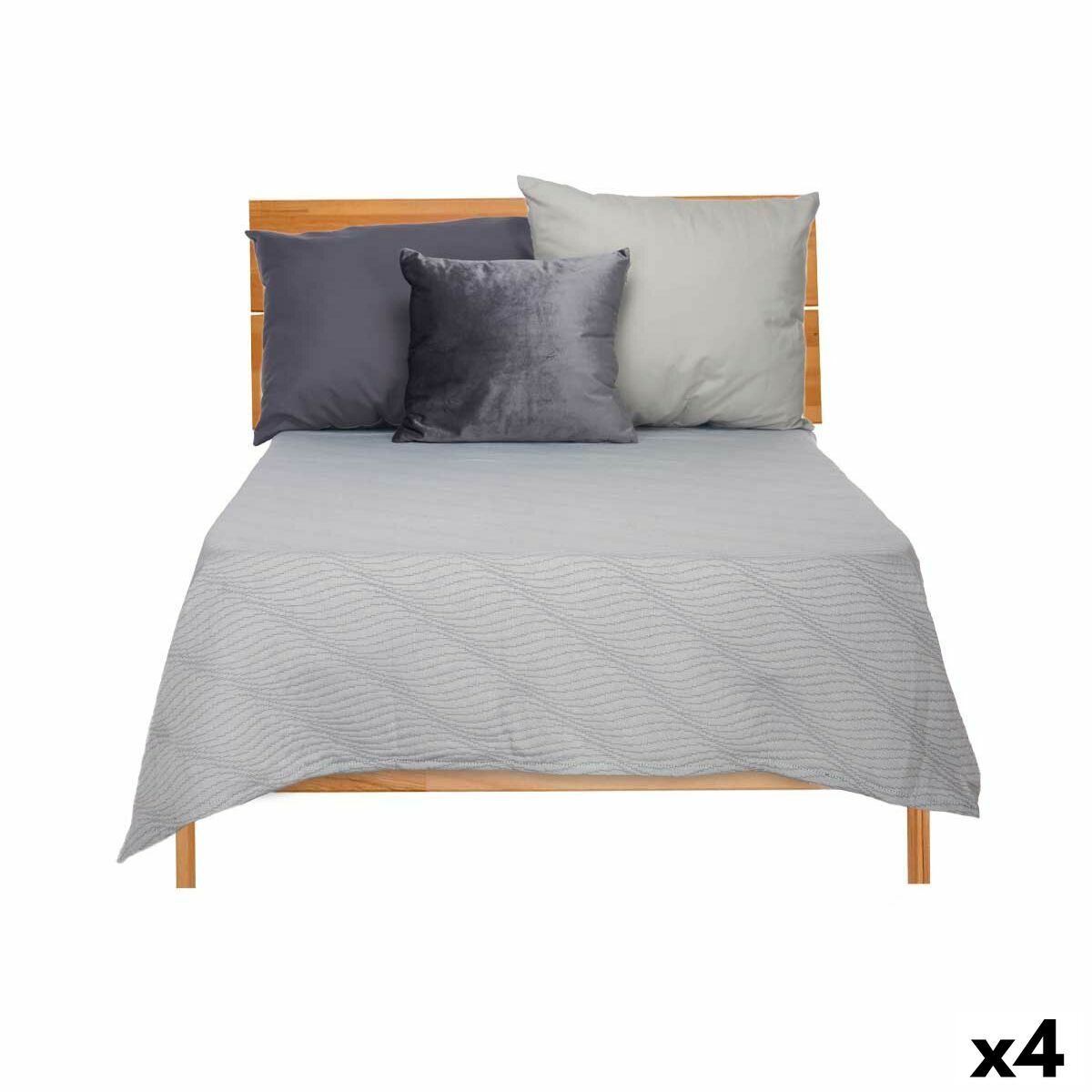 Bedspread (quilt) 240 x 260 cm Grey (4 Units)-0