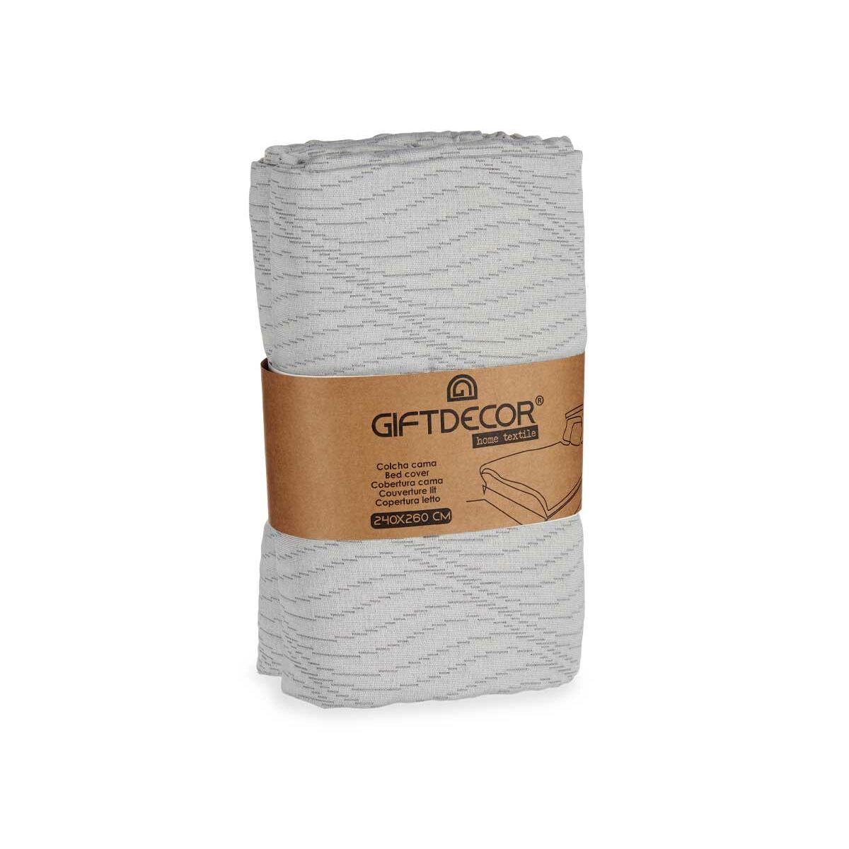 Bedspread (quilt) 240 x 260 cm Grey (4 Units)-2