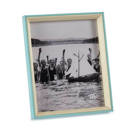 Photo frame Crystal Blue White 3 x 27 x 22 cm MDF Wood (6 Units)-1