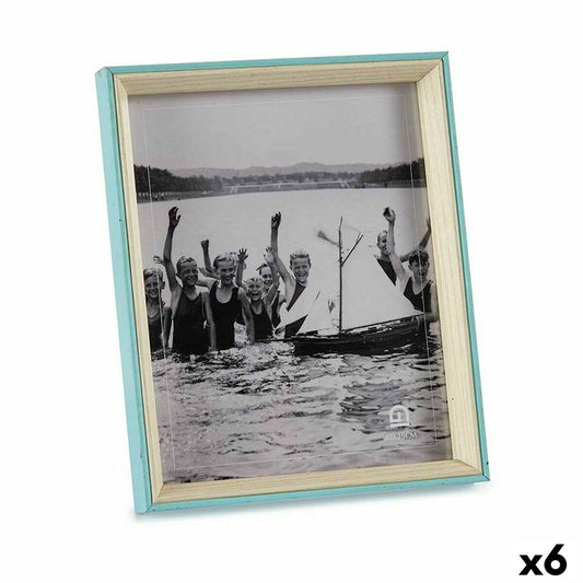 Photo frame Crystal Blue White 3 x 27 x 22 cm MDF Wood (6 Units)-0