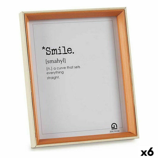 Photo frame 22 x 27 x 3 cm Crystal Brown White MDF Wood (6 Units)-0