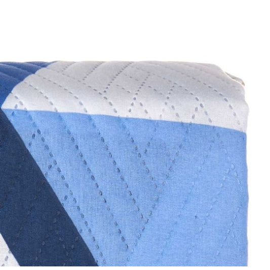 Reversible Bedspread 180 x 260 cm Blue White (6 Units)-1