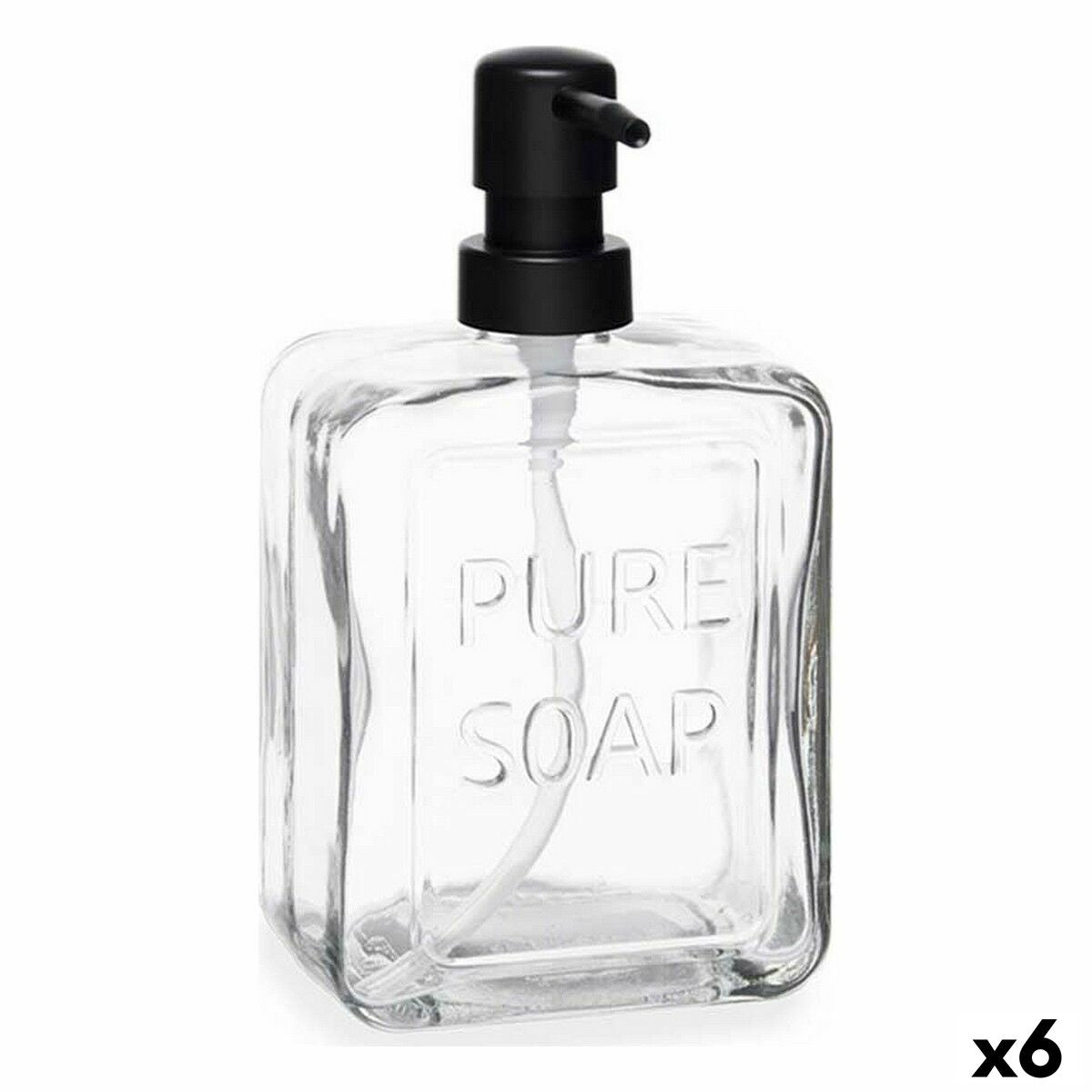 Soap Dispenser Berilo B5463U-1-361 Pure Soap Transparent Crystal Plastic 570 ml 10 x 18 x 6 cm (6 Units)-0