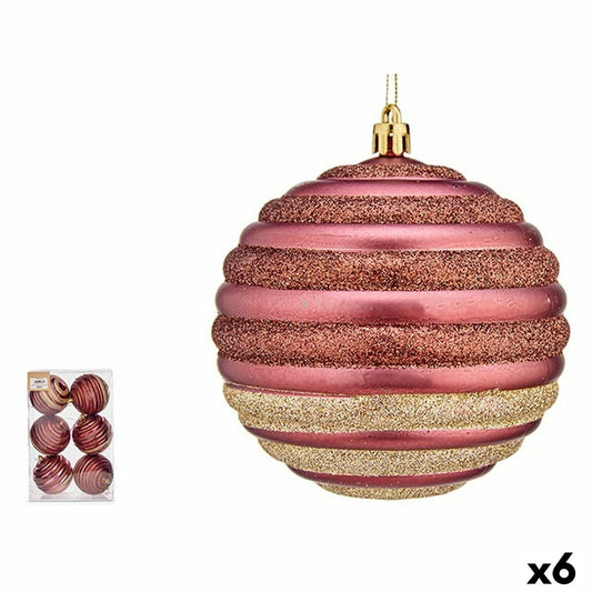 Set of Christmas balls Krist+ 00872 Pink Plastic Circles (6 Units)-0