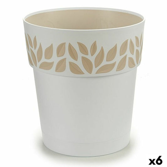 Self-watering flowerpot Stefanplast Cloe White Plastic 25 x 25 x 25 cm (6 Units)-0