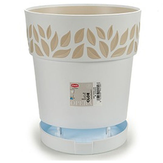 Self-watering flowerpot Stefanplast Cloe White Plastic 25 x 25 x 25 cm (6 Units)-1