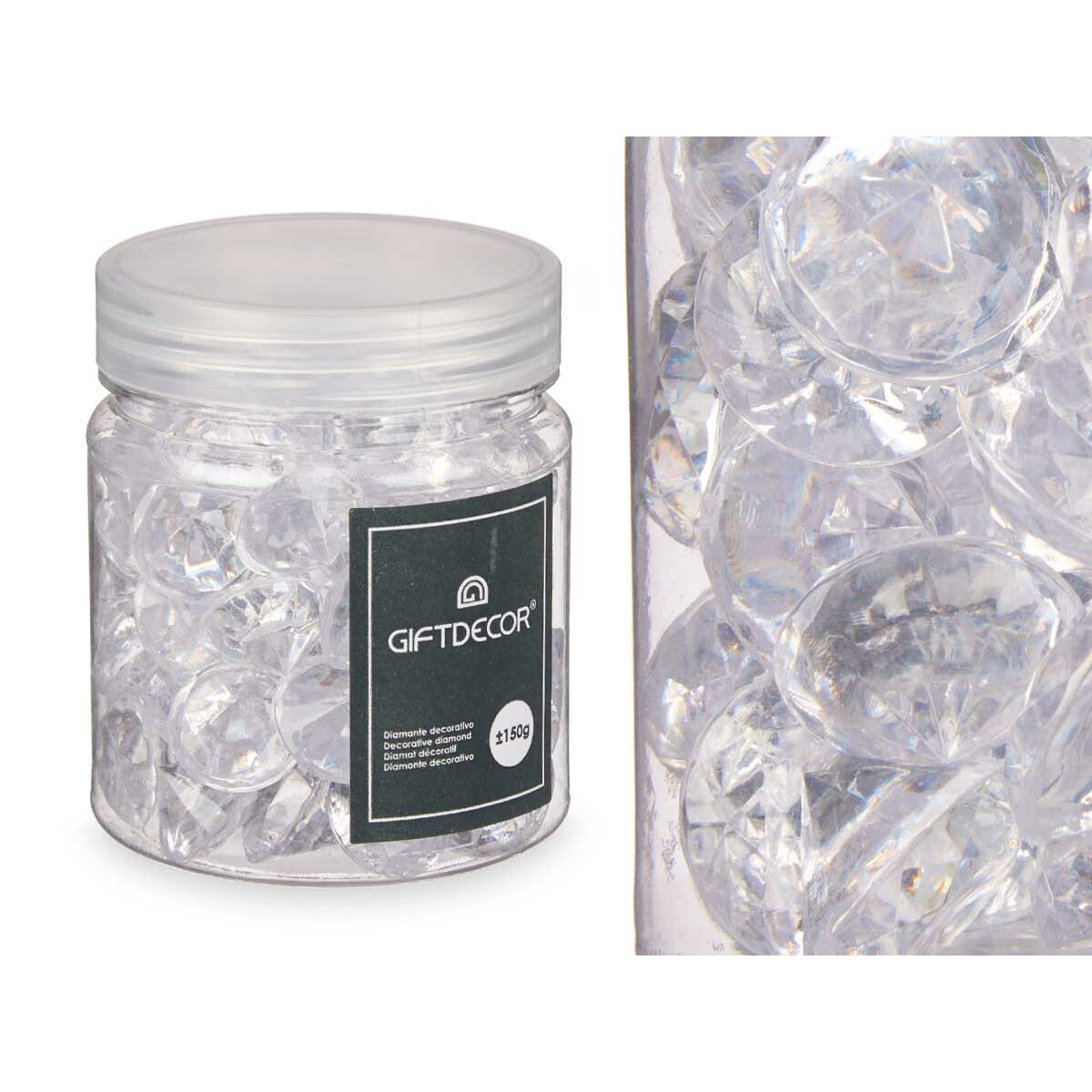 Decorative Stones Diamond 150 g Transparent (16 Units)-2
