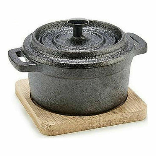 Saucepan Kinvara 219SJ091 Brown Black Bamboo Forged steel 13 x 10 x 8,5 cm (12 Units)-1