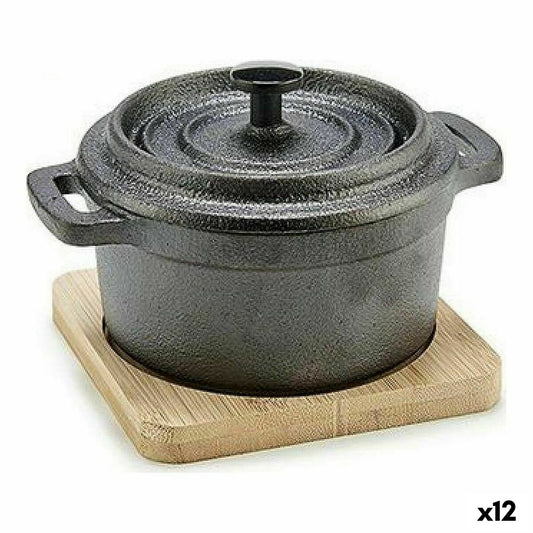Saucepan Kinvara 219SJ091 Brown Black Bamboo Forged steel 13 x 10 x 8,5 cm (12 Units)-0