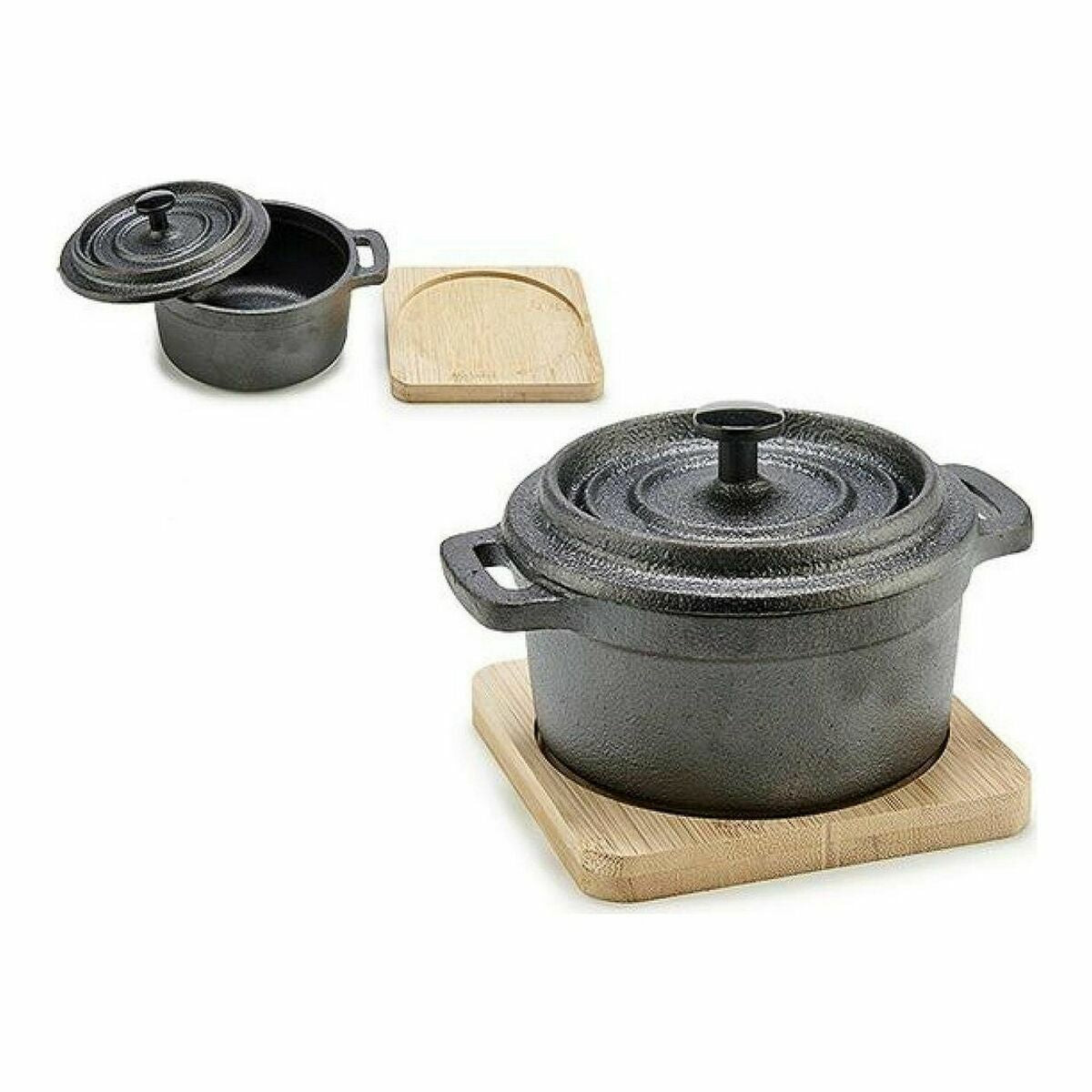 Saucepan Kinvara 219SJ091 Brown Black Bamboo Forged steel 13 x 10 x 8,5 cm (12 Units)-2