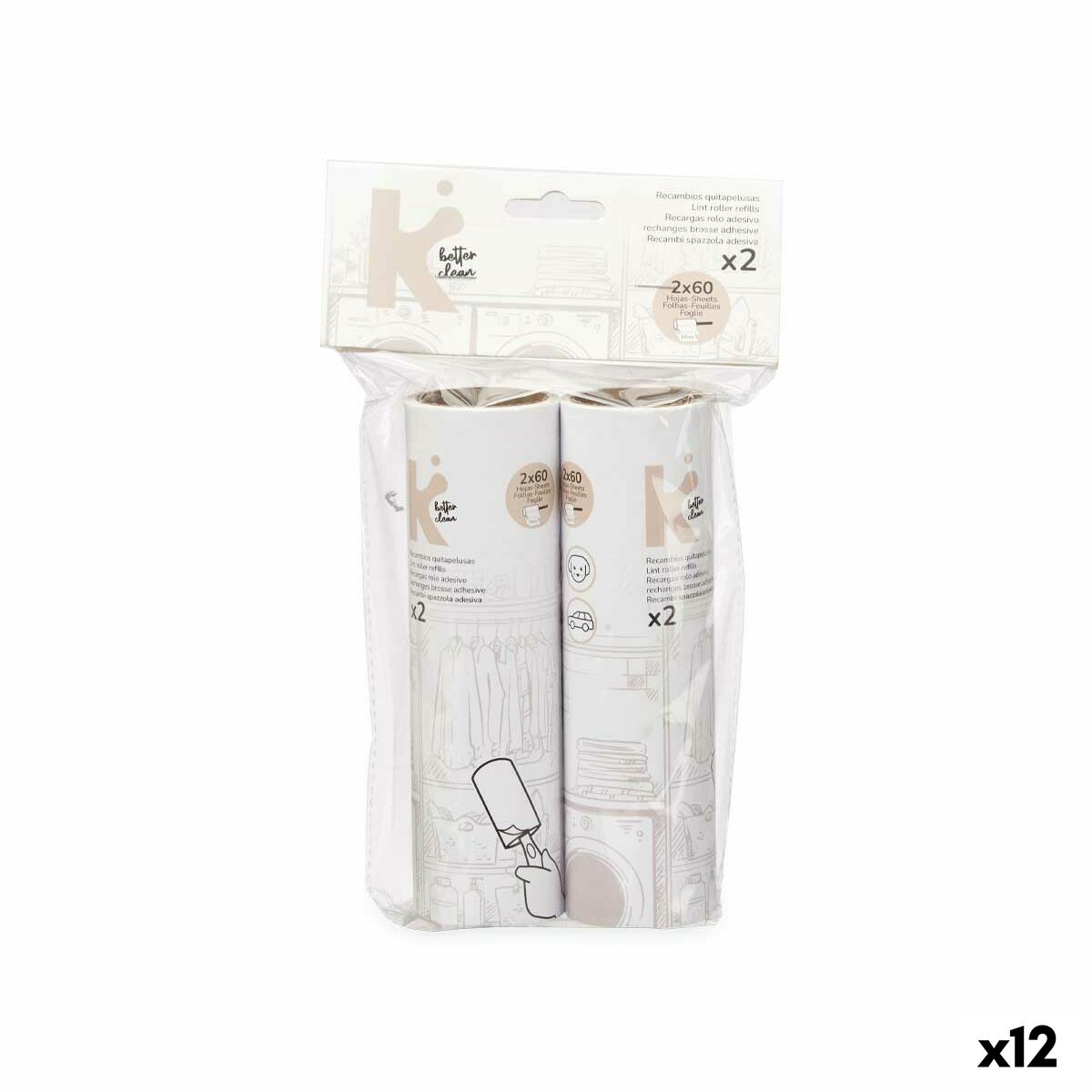 Lint Remover Replacement 16 cm White (12 Units)-0