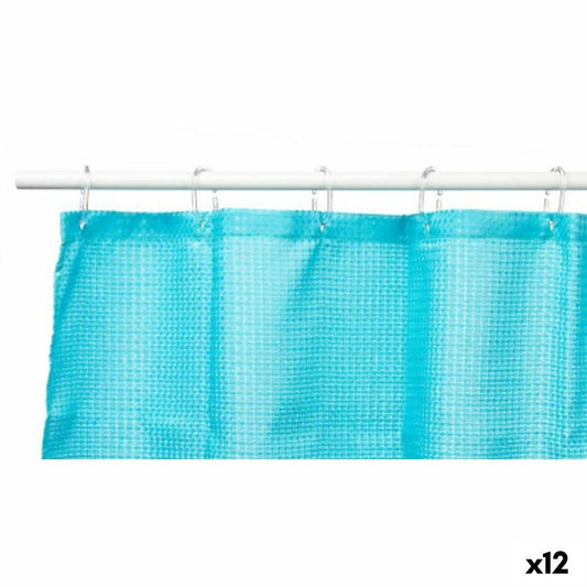 Shower Curtain Berilo SC-POLY-UD1-BLUE SC-POLY-UD1-BLUE Blue Polyester 180 x 180 cm 30 x 5 x 19 cm Points (12 Units)-0