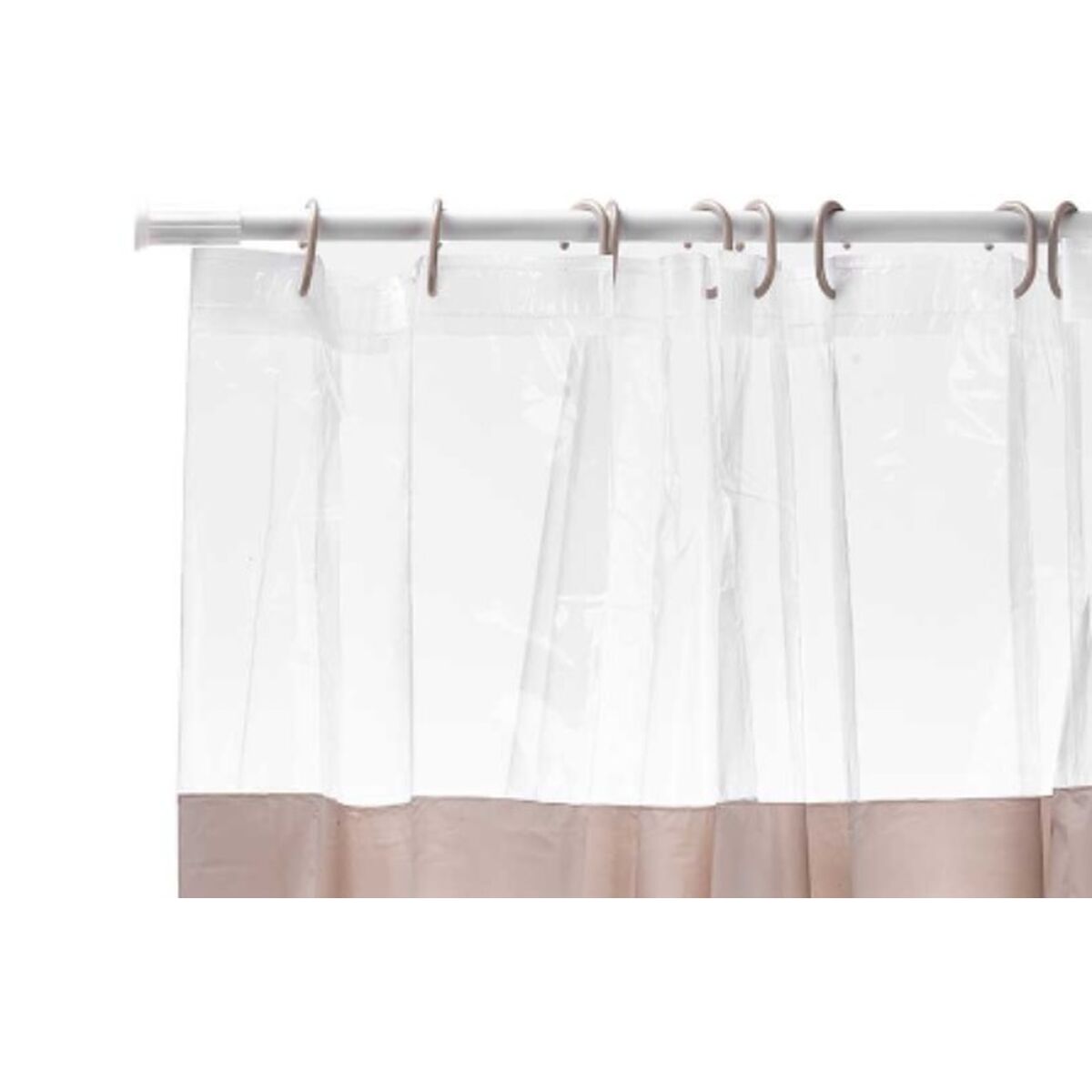 Shower Curtain Berilo 215 215 Beige Transparent Plastic PEVA 180 x 180 cm 16 x 28,5 x 4 cm (12 Units)-2