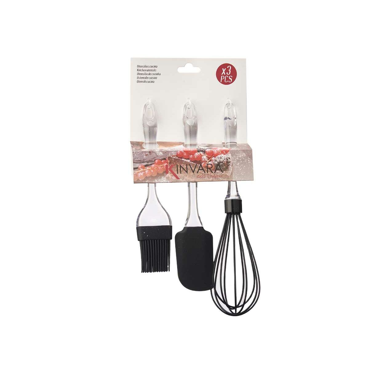 Set of Kitchen Utensils Kinvara KT11-5521D Silicone Plastic Bakery (8 Units)-2