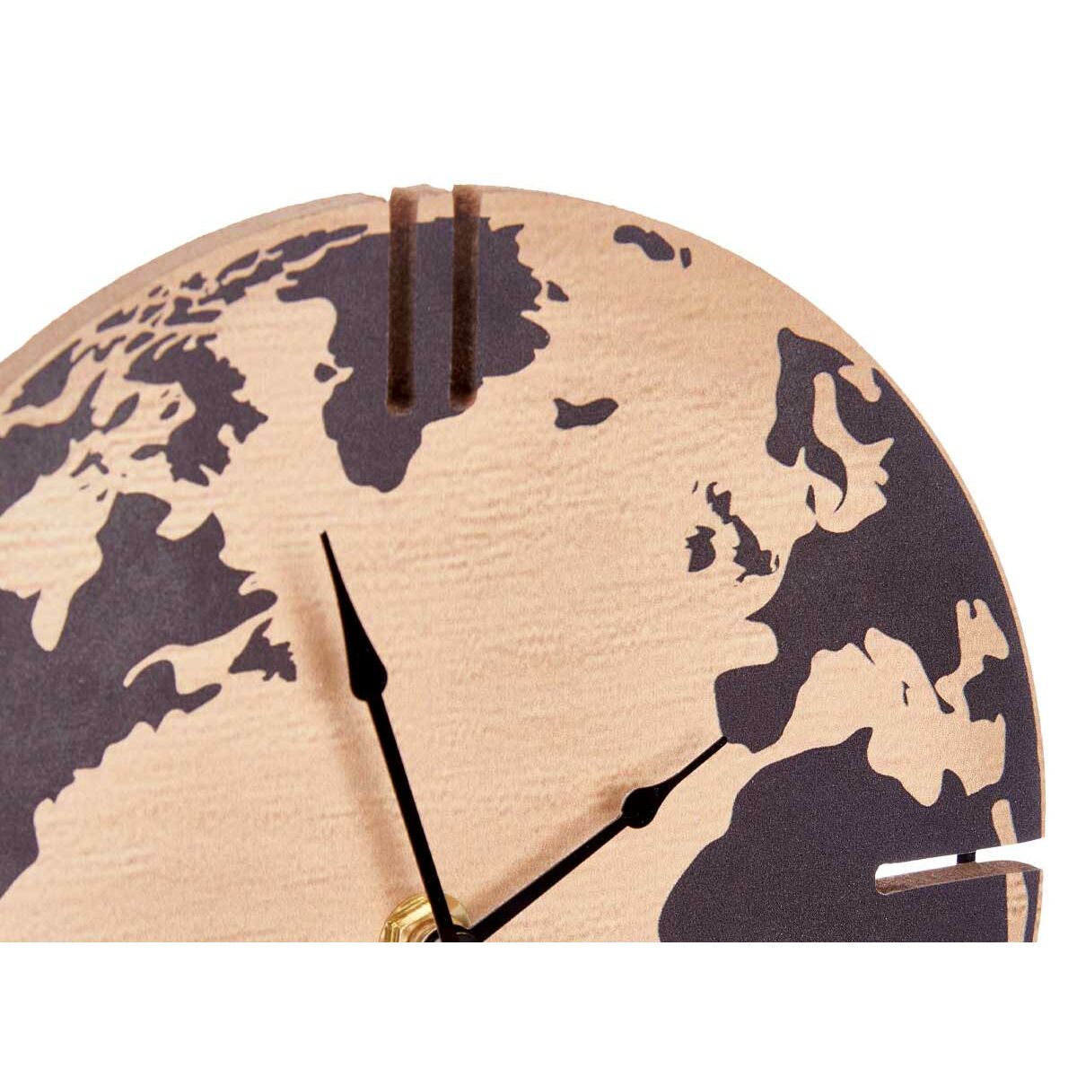 Table clock Gift Decor 21ARC306-1 Black Wood World Map (6 Units)-1