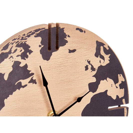 Table clock Gift Decor 21ARC306-1 Black Wood World Map (6 Units)-1