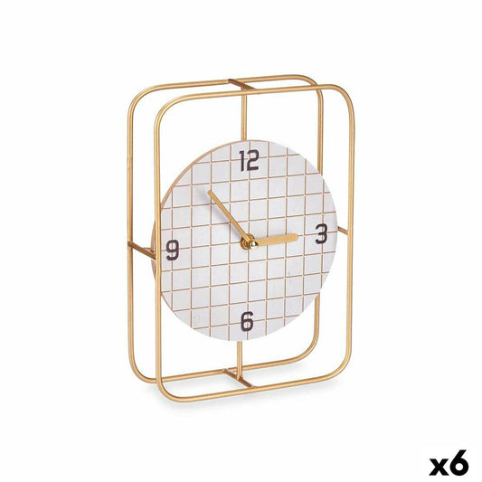 Table clock Gift Decor 22STC331-1 Black Wood Squared (6 Units)-0
