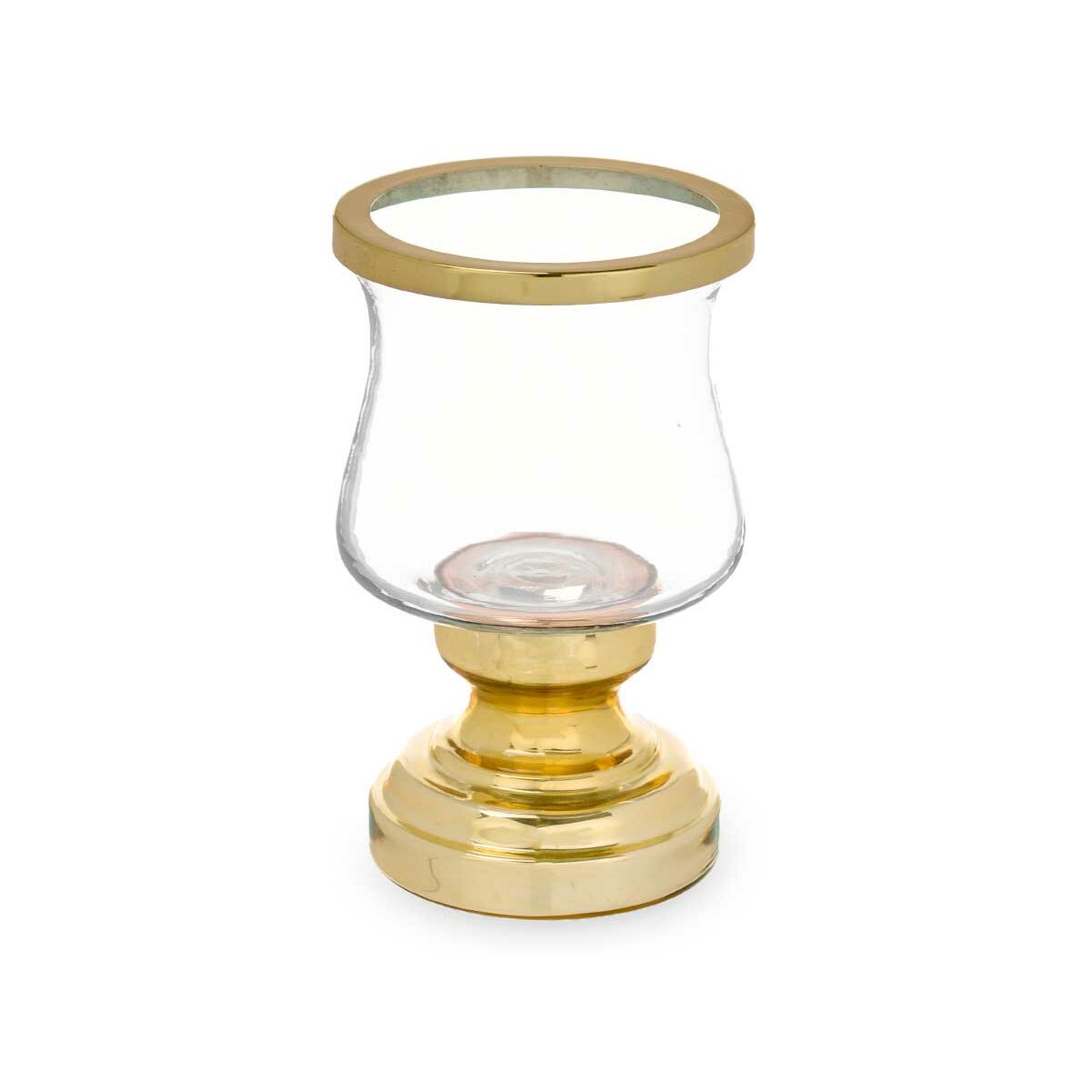 Candleholder Wineglass Golden Steel 12 x 19,5 x 12 cm (6 Units)-1