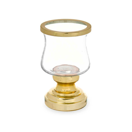 Candleholder Wineglass Golden Steel 12 x 19,5 x 12 cm (6 Units)-1