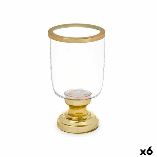 Candleholder Wineglass Golden Steel 12 x 24,5 x 12 cm (6 Units)-0