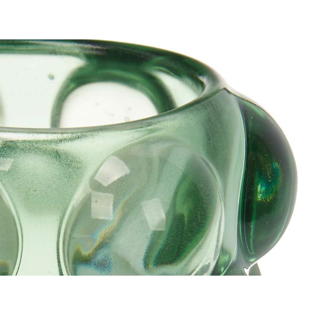 Candleholder Microbeads Green Crystal 8,4 x 9 x 8,4 cm (12 Units)-2