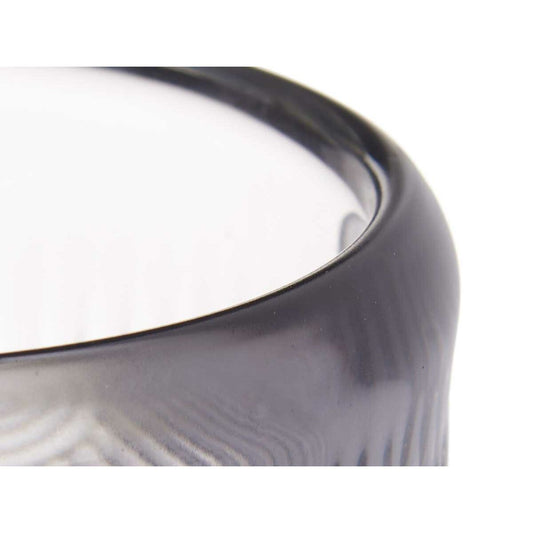 Candleholder Stripes Grey Crystal 9 x 9,5 x 9 cm (12 Units)-1