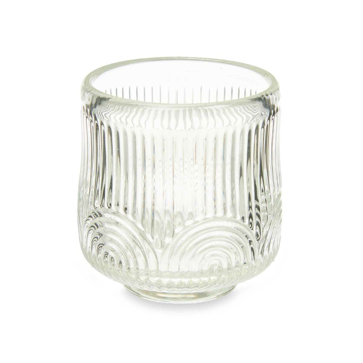 Candleholder Stripes Transparent Crystal 7,5 x 7,8 x 7,5 cm (12 Units)-3