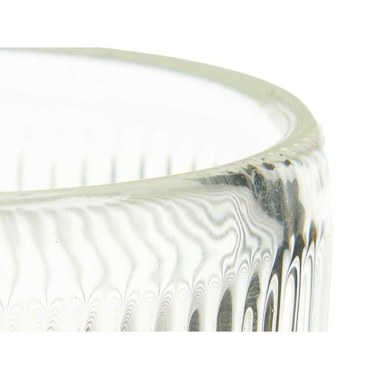 Candleholder Stripes Transparent Crystal 7,5 x 7,8 x 7,5 cm (12 Units)-1