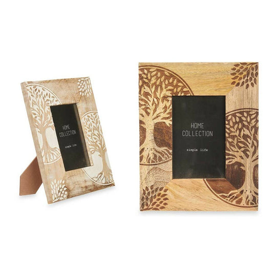 Photo frame White Brown Mango wood Tree of Life 20 x 25 x 1,5 cm (6 Units)-1
