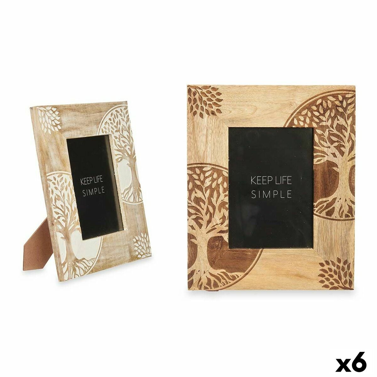 Photo frame White Brown Mango wood Tree of Life 22,3 x 28 x 1,5 cm (6 Units)-0