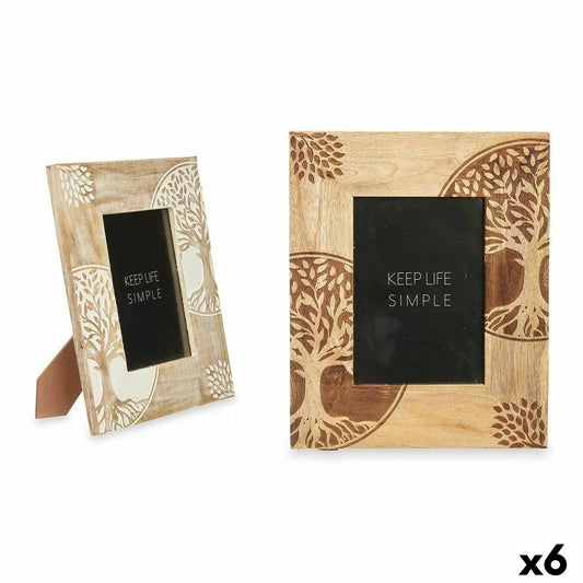 Photo frame White Brown Mango wood Tree of Life 22,3 x 28 x 1,5 cm (6 Units)-0