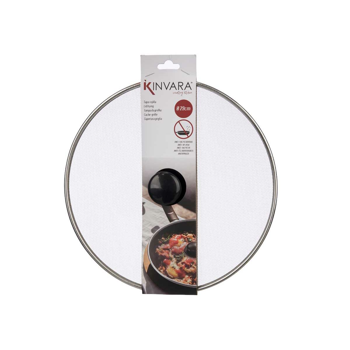Frying Pan Lid Kinvara KT09-4244A SS29CM Steel 29 x 2 x 29 cm Grille (24 Units)-2